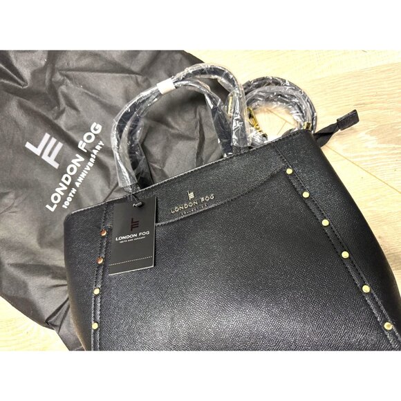 London Fog 100th Anniversary Black Saffiano‎ Tote Bag  NWT & NWB - Picture 9 of 10